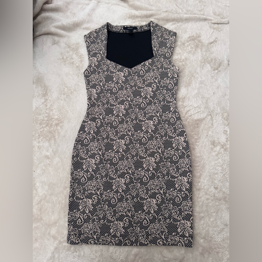 Forever 21 Black and Cream Lace Mini Dress